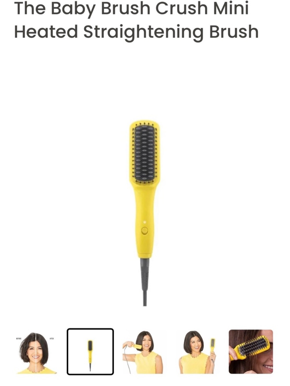 Drybar Baby Brush Crush Mini Heated Straightening Brush in Yellow